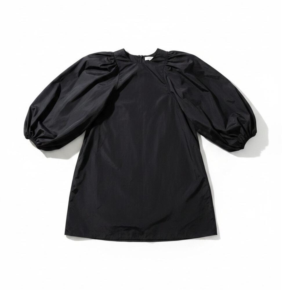 H&M Black Balloon Sleeve Shift Mini Dress Size Small